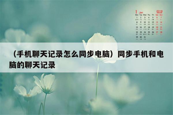 （手机聊天记录怎么同步电脑）同步手机和电脑的聊天记录