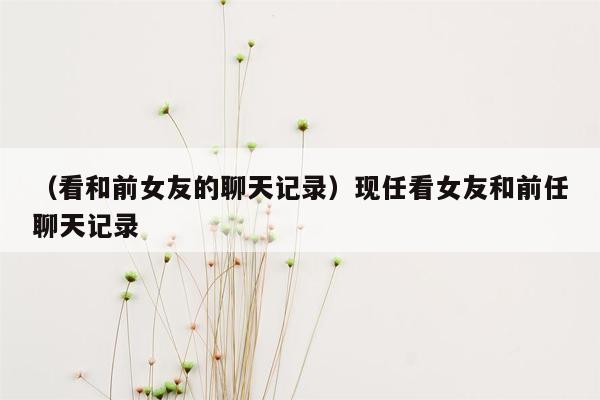 （看和前女友的聊天记录）现任看女友和前任聊天记录