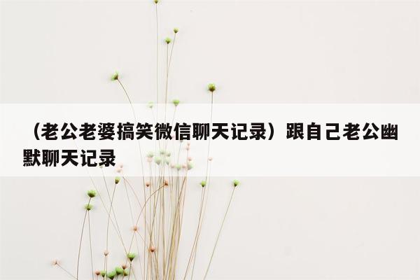 （老公老婆搞笑微信聊天记录）跟自己老公幽默聊天记录