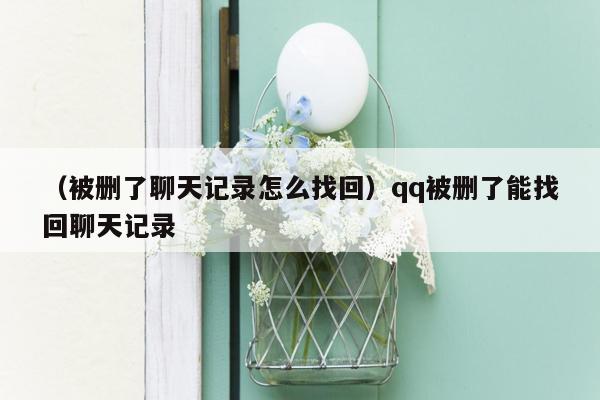 （被删了聊天记录怎么找回）qq被删了能找回聊天记录