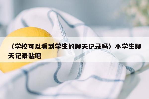 （学校可以看到学生的聊天记录吗）小学生聊天记录贴吧