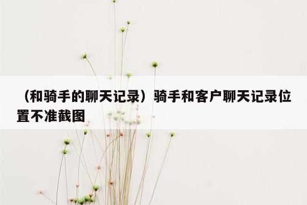 （和骑手的聊天记录）骑手和客户聊天记录位置不准截图