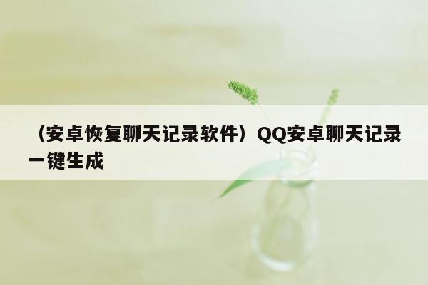 （安卓恢复聊天记录软件）QQ安卓聊天记录一键生成