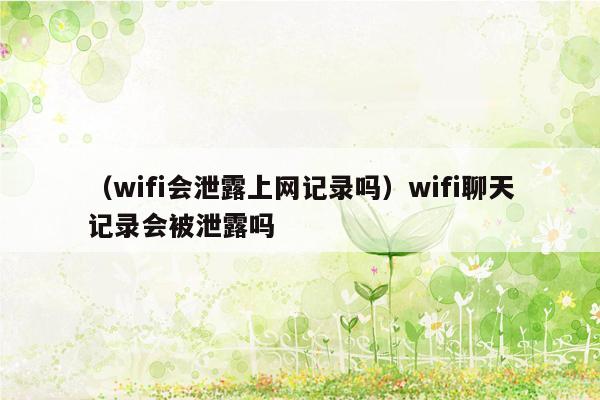 （wifi会泄露上网记录吗）wifi聊天记录会被泄露吗