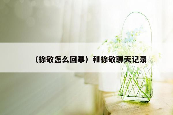 （徐敏怎么回事）和徐敏聊天记录