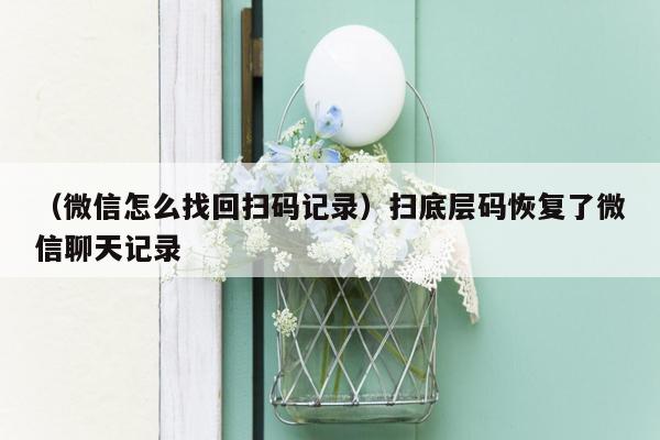 （微信怎么找回扫码记录）扫底层码恢复了微信聊天记录