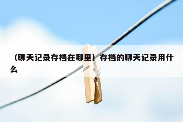 （聊天记录存档在哪里）存档的聊天记录用什么