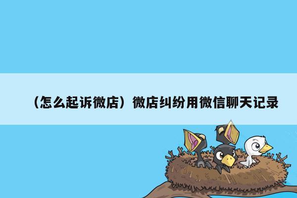 （怎么起诉微店）微店纠纷用微信聊天记录