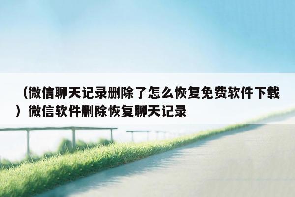 （微信聊天记录删除了怎么恢复免费软件下载）微信软件删除恢复聊天记录