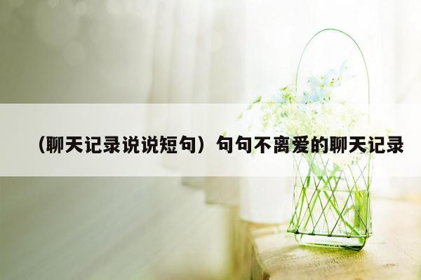 （聊天记录说说短句）句句不离爱的聊天记录