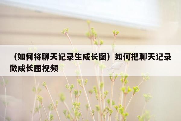 （如何将聊天记录生成长图）如何把聊天记录做成长图视频