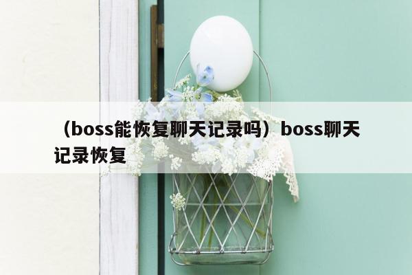 （boss能恢复聊天记录吗）boss聊天记录恢复