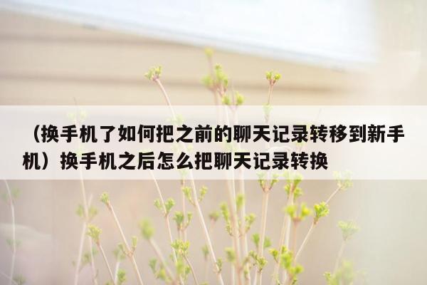 （换手机了如何把之前的聊天记录转移到新手机）换手机之后怎么把聊天记录转换