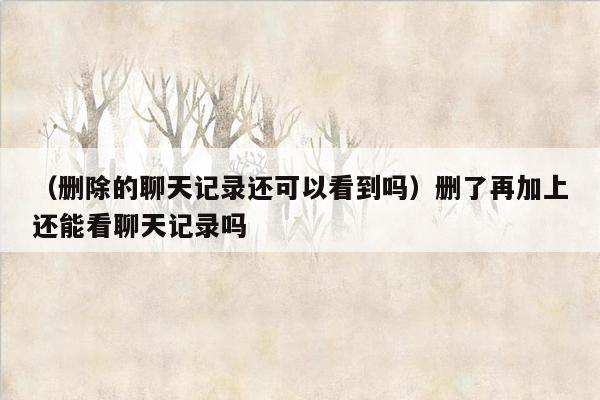 （删除的聊天记录还可以看到吗）删了再加上还能看聊天记录吗