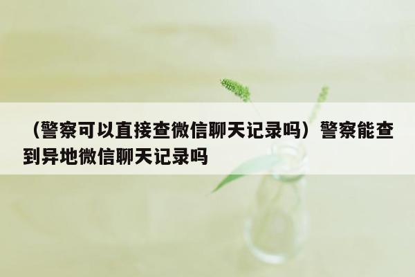 （警察可以直接查微信聊天记录吗）警察能查到异地微信聊天记录吗