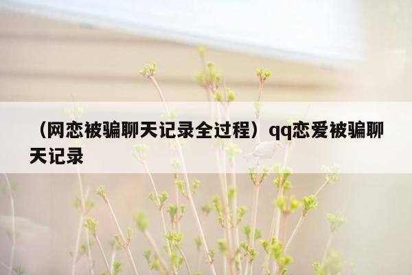 （网恋被骗聊天记录全过程）qq恋爱被骗聊天记录