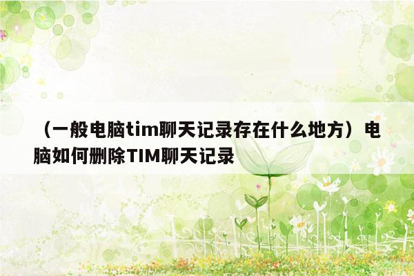 （一般电脑tim聊天记录存在什么地方）电脑如何删除TIM聊天记录