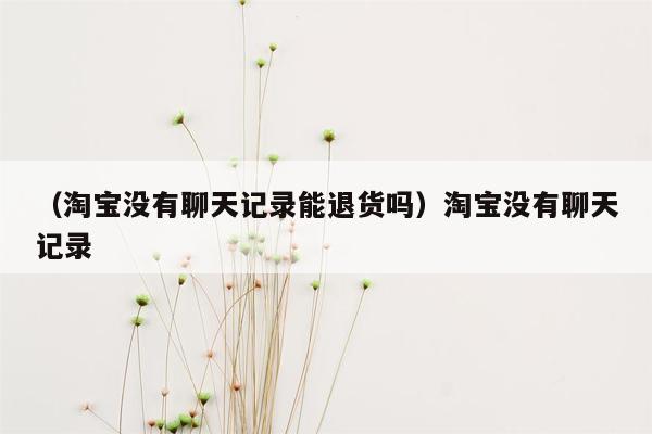 （淘宝没有聊天记录能退货吗）淘宝没有聊天记录