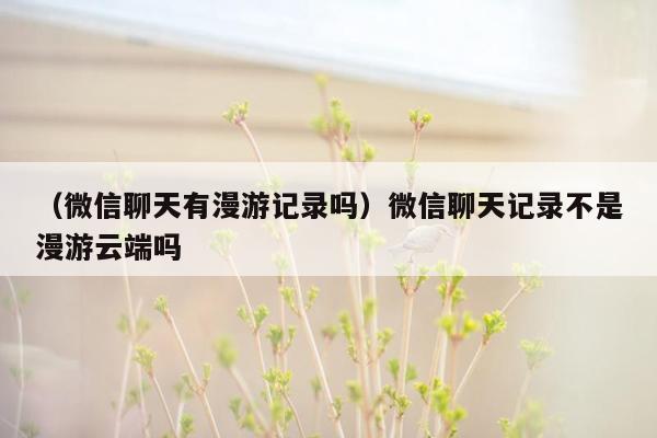 （微信聊天有漫游记录吗）微信聊天记录不是漫游云端吗