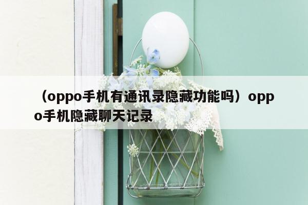 （oppo手机有通讯录隐藏功能吗）oppo手机隐藏聊天记录