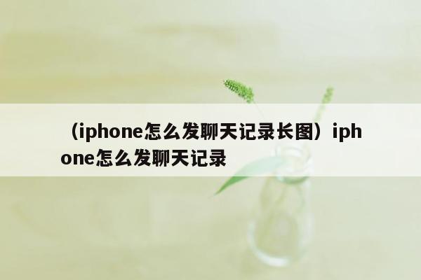 （iphone怎么发聊天记录长图）iphone怎么发聊天记录