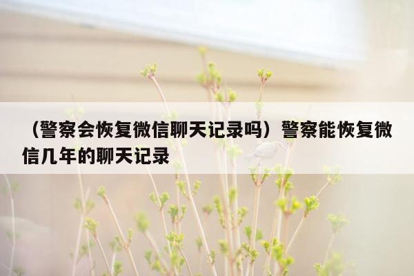 （警察会恢复微信聊天记录吗）警察能恢复微信几年的聊天记录