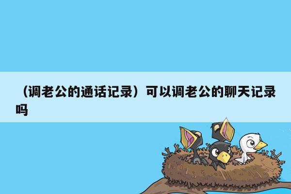 （调老公的通话记录）可以调老公的聊天记录吗