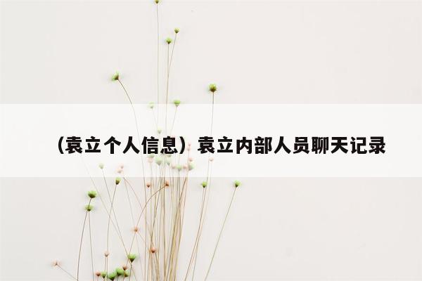 （袁立个人信息）袁立内部人员聊天记录