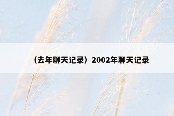 （去年聊天记录）2002年聊天记录