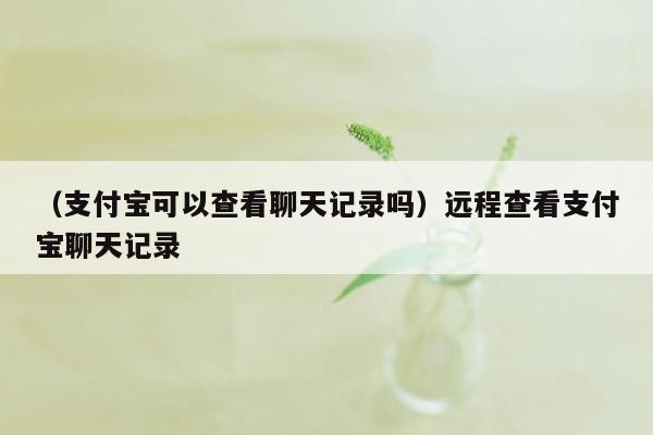 （支付宝可以查看聊天记录吗）远程查看支付宝聊天记录