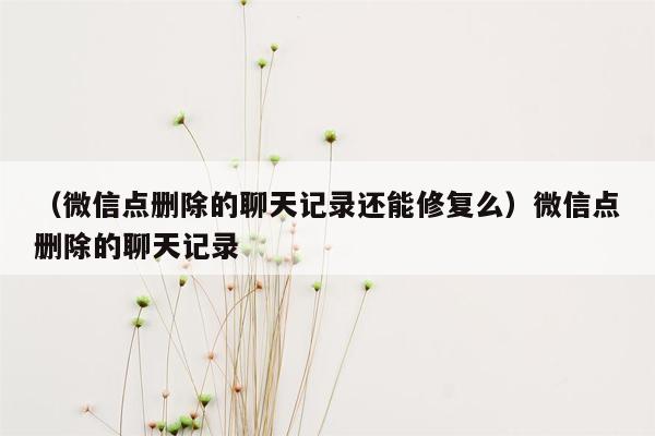 （微信点删除的聊天记录还能修复么）微信点删除的聊天记录