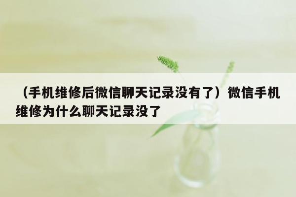 （手机维修后微信聊天记录没有了）微信手机维修为什么聊天记录没了