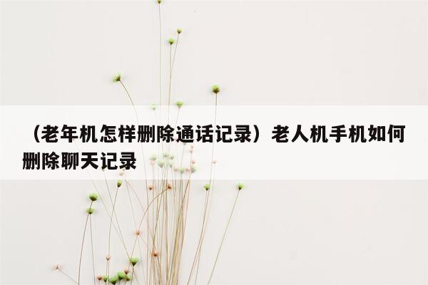 （老年机怎样删除通话记录）老人机手机如何删除聊天记录