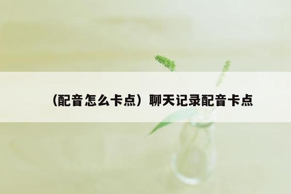 （配音怎么卡点）聊天记录配音卡点