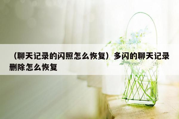 （聊天记录的闪照怎么恢复）多闪的聊天记录删除怎么恢复