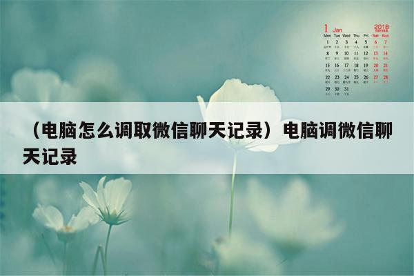 （电脑怎么调取微信聊天记录）电脑调微信聊天记录