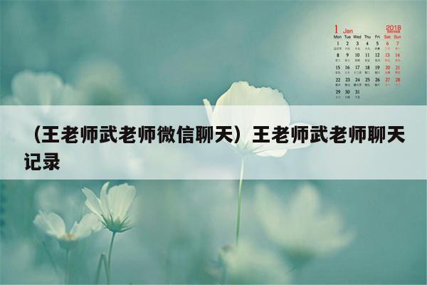 （王老师武老师微信聊天）王老师武老师聊天记录