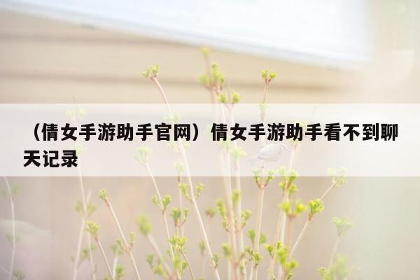 （倩女手游助手官网）倩女手游助手看不到聊天记录