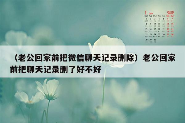 （老公回家前把微信聊天记录删除）老公回家前把聊天记录删了好不好