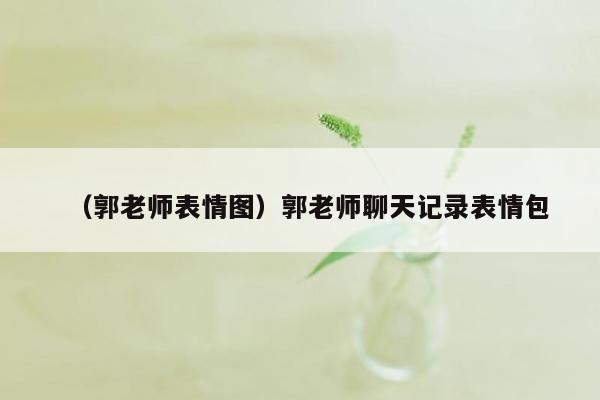 （郭老师表情图）郭老师聊天记录表情包