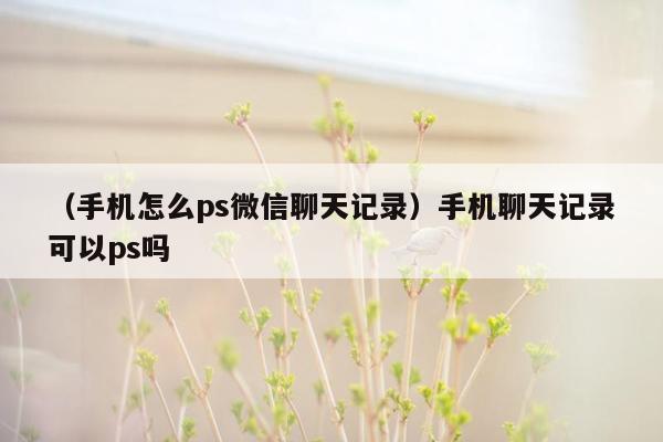 （手机怎么ps微信聊天记录）手机聊天记录可以ps吗