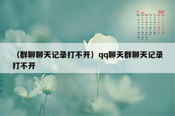 （群聊聊天记录打不开）qq聊天群聊天记录打不开