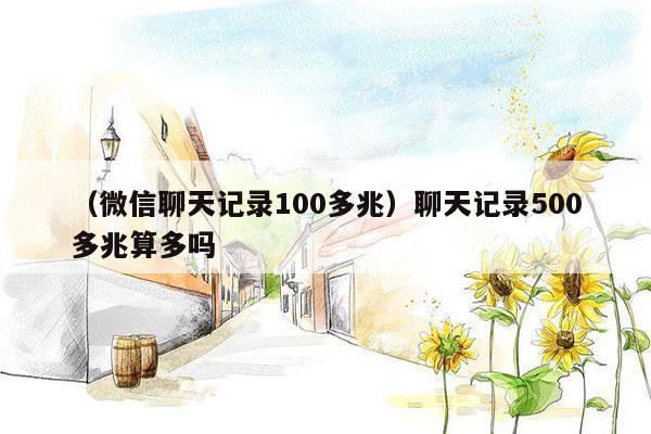 （微信聊天记录100多兆）聊天记录500多兆算多吗