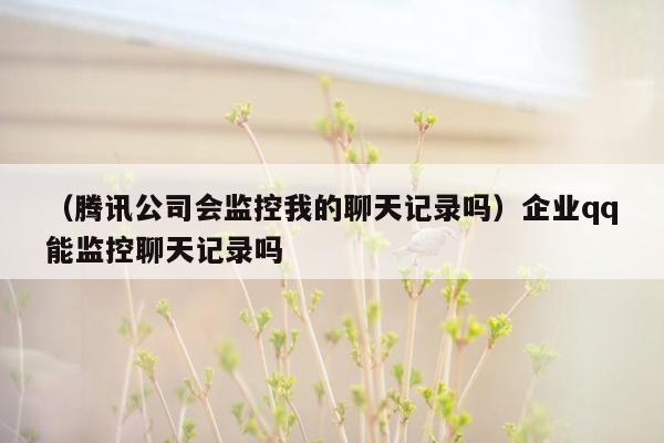 （腾讯公司会监控我的聊天记录吗）企业qq能监控聊天记录吗