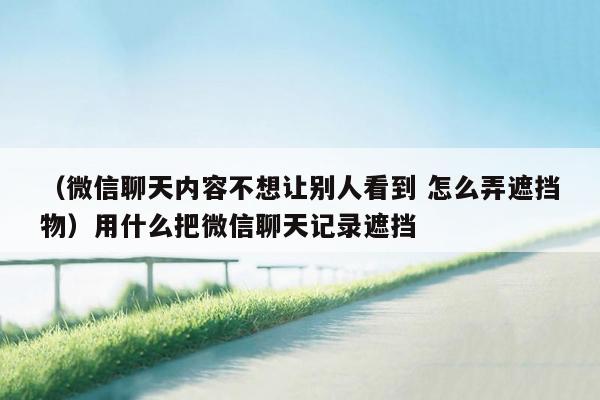 （微信聊天内容不想让别人看到 怎么弄遮挡物）用什么把微信聊天记录遮挡