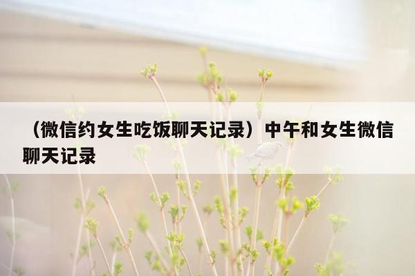 （微信约女生吃饭聊天记录）中午和女生微信聊天记录