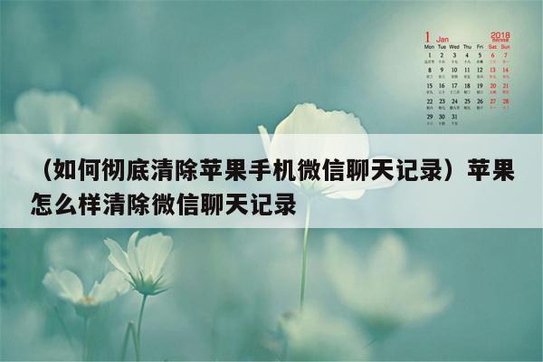 （如何彻底清除苹果手机微信聊天记录）苹果怎么样清除微信聊天记录