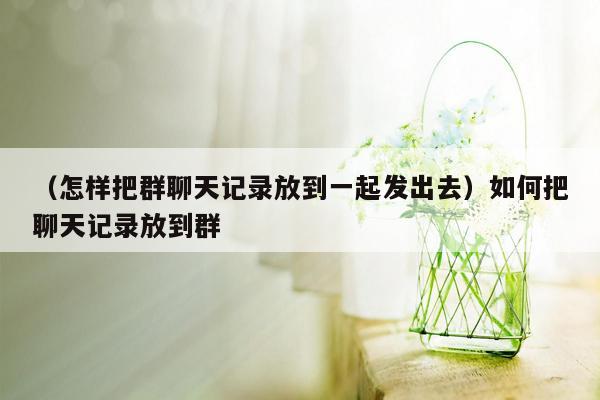 （怎样把群聊天记录放到一起发出去）如何把聊天记录放到群