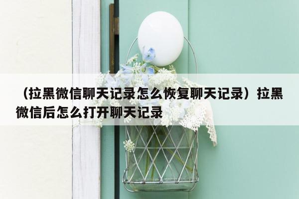 （拉黑微信聊天记录怎么恢复聊天记录）拉黑微信后怎么打开聊天记录