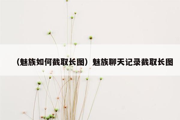 （魅族如何截取长图）魅族聊天记录截取长图